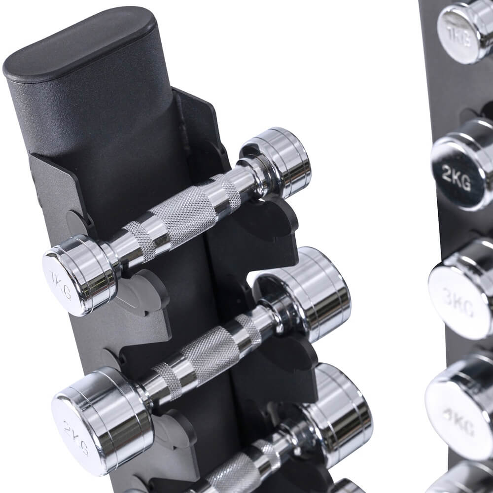 Chrom Hantelsatz 1-10 kg inklusive vertikaler Ablage – Bild 2