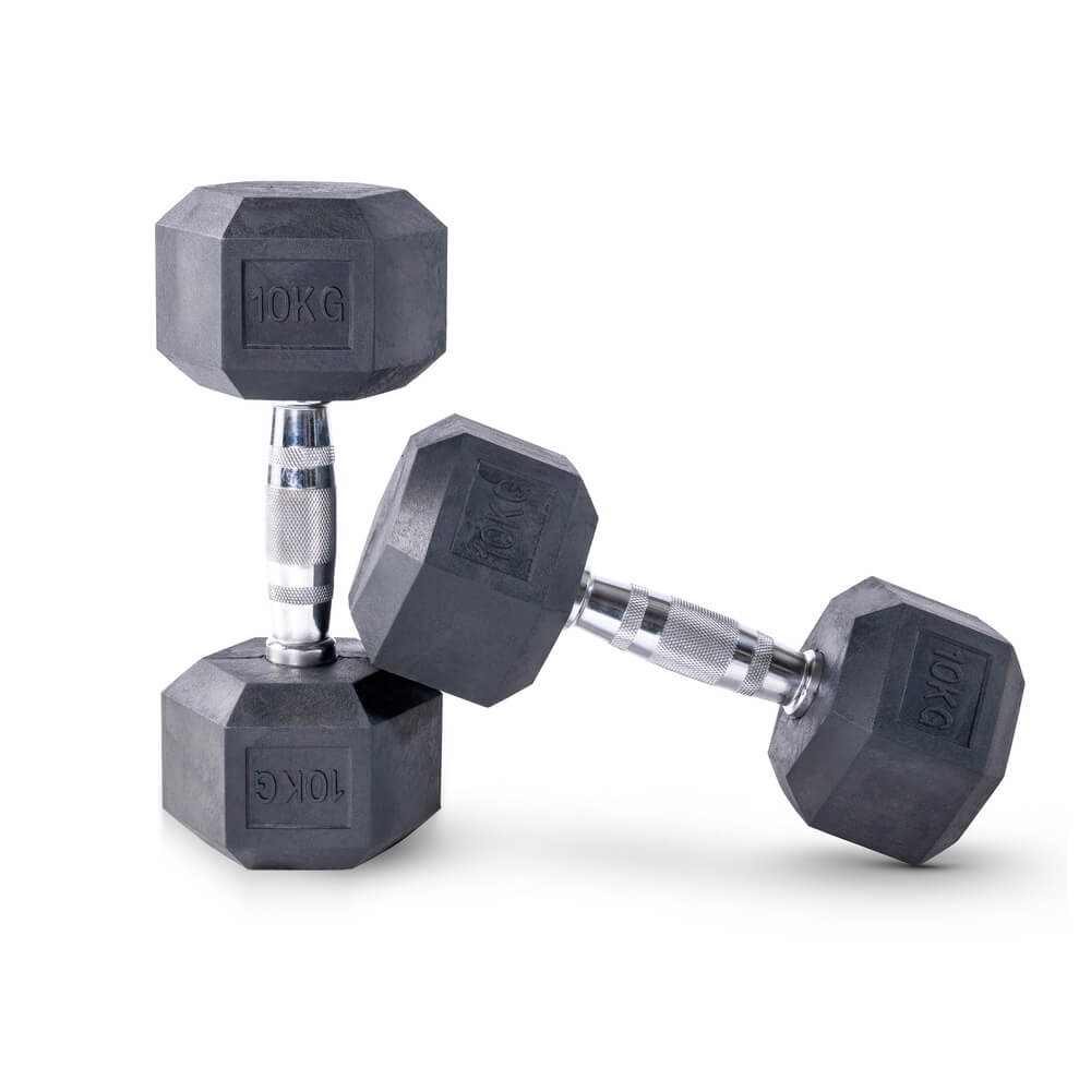 Hexagon Hantelsatz PVC 3-Reihig mit Home Gym Ablage – Bild 2