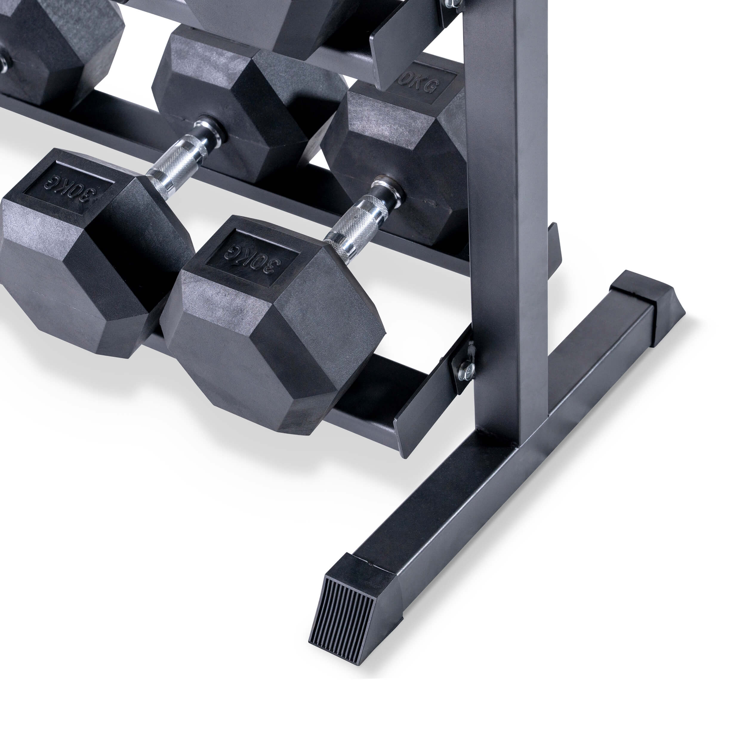 Hexagon Hantelsatz PVC 3-Reihig mit Home Gym Ablage – Bild 3