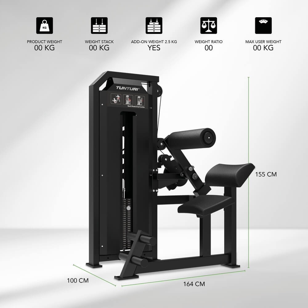 Tunturi Platinum Strength Dual Back-Abdominal Combo Selectorized V-Series