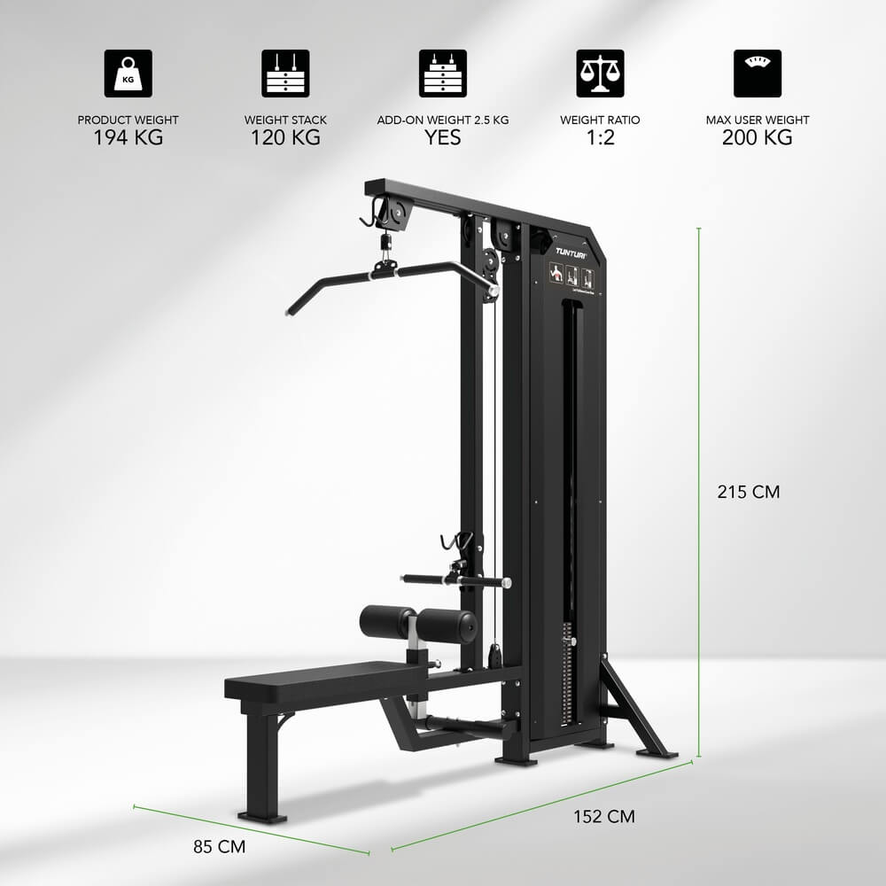 Tunturi Platinum Strength Dual Lat Pulldown-Low Row Selectorized V-Series
