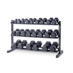 Hexagon Hantelsatz PVC 3-Reihig mit Home Gym Ablage