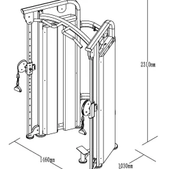 Primal Strength Pro Series Functional Trainer & Accessories 2 x 100kg Weight Stack